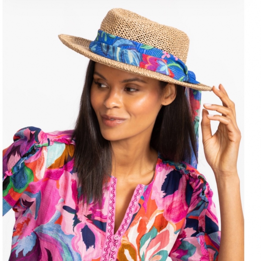 Johnny Was Woven Raffia Etna Beach Hat OS